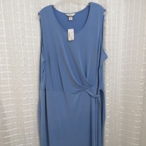 CJ Banks Dress 2X NWT Blue Knee Length